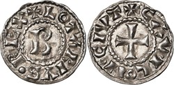 Chalon-sur-Saône 980-986 denier au nom du roi Lothaire (941-986) LOTARIVS / CIVT