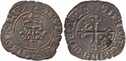 Mâcon 1419-8 fin gros dit "florette" 5è émission royale au nom de Charles VI