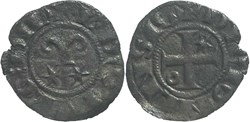Dijon 1277 denier à l'anille sur deux étoiles au nom de Robert II