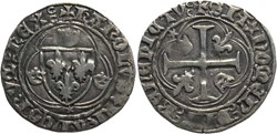 Dijon 1460 blanc à la couronne ducal au nom de Charles VII type à l'étoile
