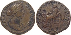 autre romaine 161-175 Faustine jeune as ou dupondius ? au revers Salus frappé à Rome