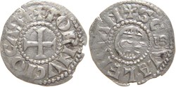 Abbaye de Tournus 1240-1245 denier au nom de Saint Valérien de type 4 aux "0" longues et tête ronde