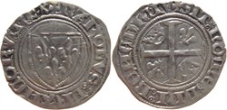 Mâcon 1413 à 1417 blanc dit "guénar" 4è émission type 3 au nom de Charles VI