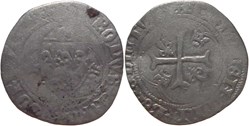 Saint Pourçain-sur-Sioule 1455 blanc aux couronnelles au nom de Charles VII, fauté variété