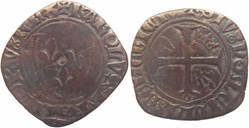 Mâcon 1418-03 blanc dit "guénar" 6è émission type 2 fauté Jean-sans-Peur au nom de Charles VI
