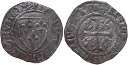 7/- Troyes 05 à 10/1418 blanc "guénar" 6è ém. ducale au nom de Charles VI