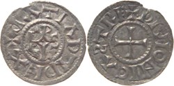 Dijon 864-875 denier au nom de Charles II le chauve "Ƨ" rétro au revers