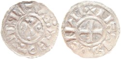 Mâcon 996-1015 denier type 1 au nom du roi Robert II seul à légende de revers fautive