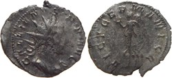 autre romaine 259-260 Gallien antoninien au revers Victoria frappé à Trèves