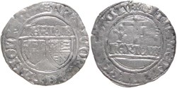 Auxerre 1422-1435 blanc aux écus accostés au nom d'Henri VI d'Angleterre