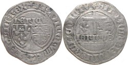 Nevers 1422-1435 blanc aux écus accostés au nom d'Henri VI d'Angleterre E286b