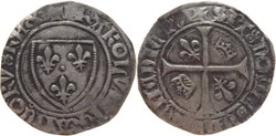 Mâcon 1417-10 à 11 blanc dit "guénar" 5è émission type 1 variété Jean-sans-Peur au nom de Charles VI