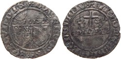 Saint Laurent-lès-Chalon 1427 blanc aux écus accostés variété inédite au nom de Philippe-le-Bon