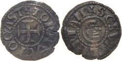 Abbaye de Tournus 1240-1245 denier au nom de Saint Valérien de type 4 variété de croix de revers