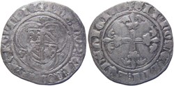 Saint Laurent-lès-Chalon 1422-05 blanc à l'écu dans un trilobe variété au nom de Philippe-le-Bon