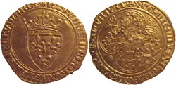 Mâcon 1388 écu d'or 2è émission au nom de Charles VI