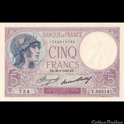 5 Francs Violet - Type 1917