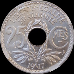25c 1917 souligné en MS66