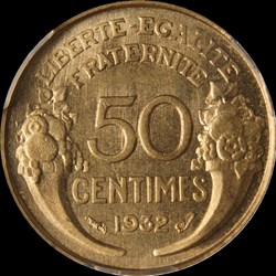 50c 1932 ouvert sans raisin en MS65