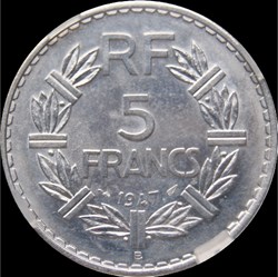5f 1947B fermé en UNC