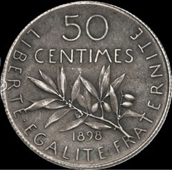 50c 1898 FLAN MAT en MS62
