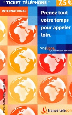 TICKET FRANCE TELECOM 7.5€ INTERNATIONAL VERSO 3