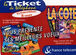 TICKET FRANCE TELECOM ECHANTILLON 3MN LA COTE EN POCHE