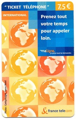 TICKET FRANCE TELECOM 7.5€ INTERNATIONAL VERSO 4