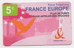TICKET FRANCE TELECOM 5€ FRANCE EUROPE