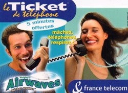 TICKET FRANCE TELECOM 5 MINUTES OFFERTES AIRWAVES 3