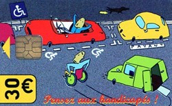 PARIS CARTE 30€ PENSEZ AUX HANDICAPES VERSO FONCTIONNEMENT CARTE