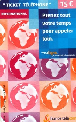 TICKET FRANCE TELECOM 15€ INTERNATIONAL