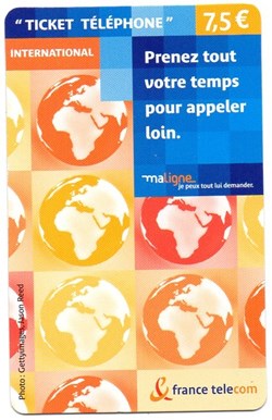 TICKET FRANCE TELECOM 7.5€ INTERNATIONAL VERSO 2