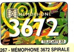 1992 22 MEMOPHONE 3672 SPIRALE 50U 10/92 SC4 ST N° ROUGE