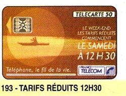 1991 21 TARIFS REDUITS 12H30 50U 12/91 SC5