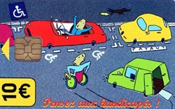 PARIS CARTE 10€ PENSEZ AUX HANDICAPES VERSO FONCTIONNEMENT CARTE