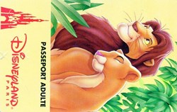 1996  MUFASA ET SARABI DISNEYLAND PARIS FORFAIT HOTEL FORFAIT VALIDE DU XXXXXX AU XXXXXX