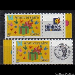 07 timbres pour anniversaires 2002