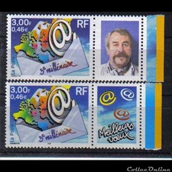 01 timbre 3éme millénaire 2000 avec photo