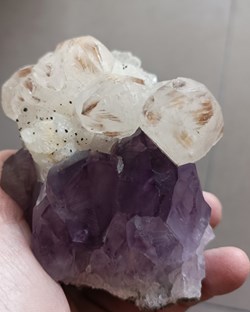 Calcite sur Amethyste