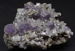 Fluorite sur Apatite, avec Pyrite
