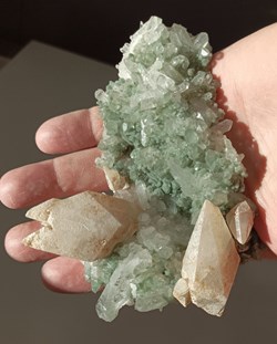 Calcite sur Quartz et Chlorite (Alpes)