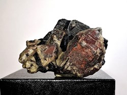 QUARTZ + HEMATITE + SCHORL + VERDELITE