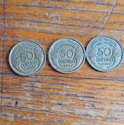 Pieces 50 centimes 1936