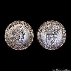 LOUIS XIII 1/12 d'écu 2e poinçon de Warin 1642 A (rose)