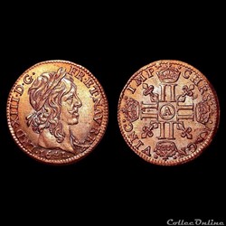 LOUIS XIII ½ Louis d'or à la mèche longue 1641 A