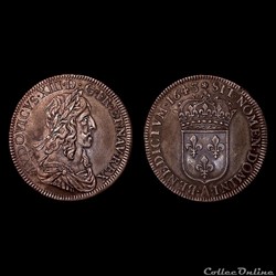 LOUIS XIII ½ écu 2e poinçon de Warin 1643 A (rose)