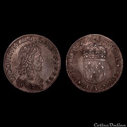 LOUIS XIII ½ écu 1er poinçon de Warin 1642 A (rose)
