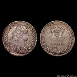 LOUIS XV Écu de France-Navarre 1718 A