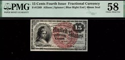 15 cent, 4th issue PMG58